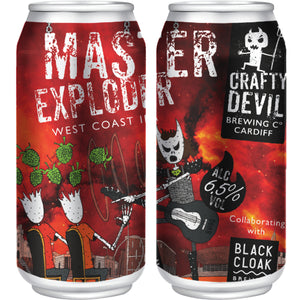 MASTER EXPLODER 6.5% West Coast IPA. 4 x 440ml Cans